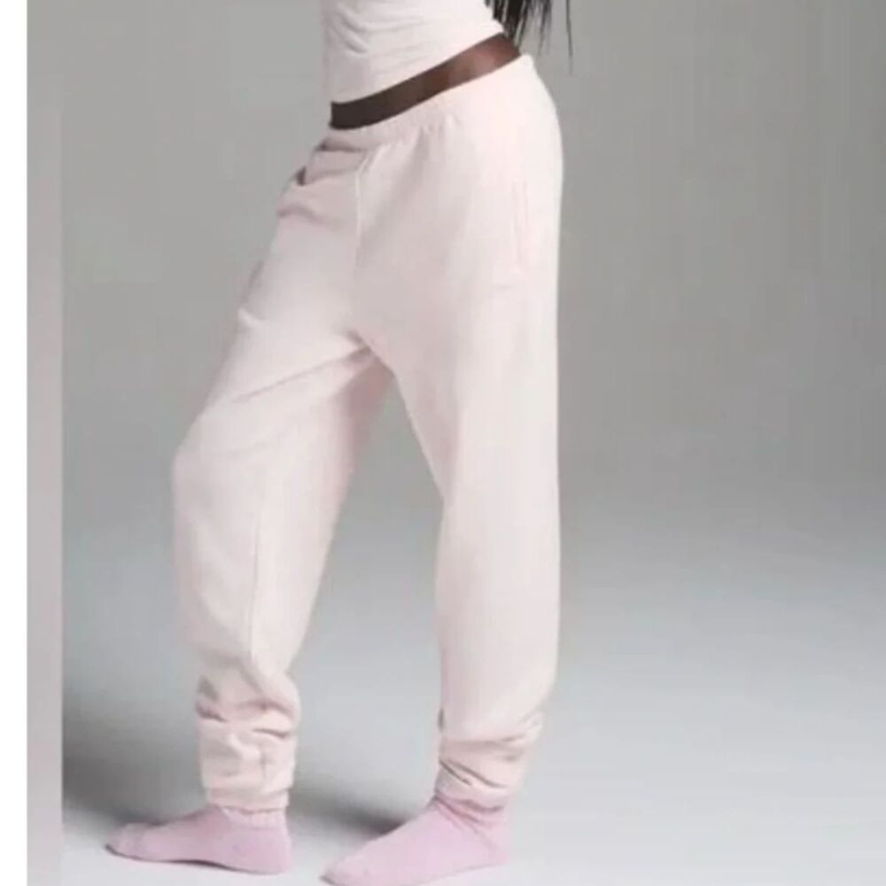 SKIMS barely Pink Fleece Sweatpants 3X Plus Size Joggers Cotton Lounge Pants